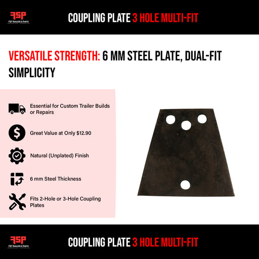 Coupling plate 3 hole multi-fit