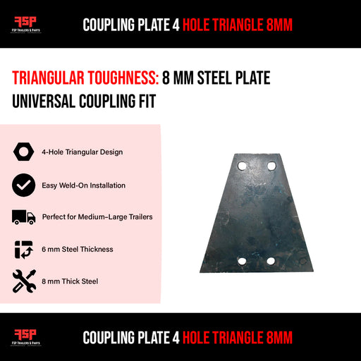 Coupling plate 4 hole Triangle 8mm