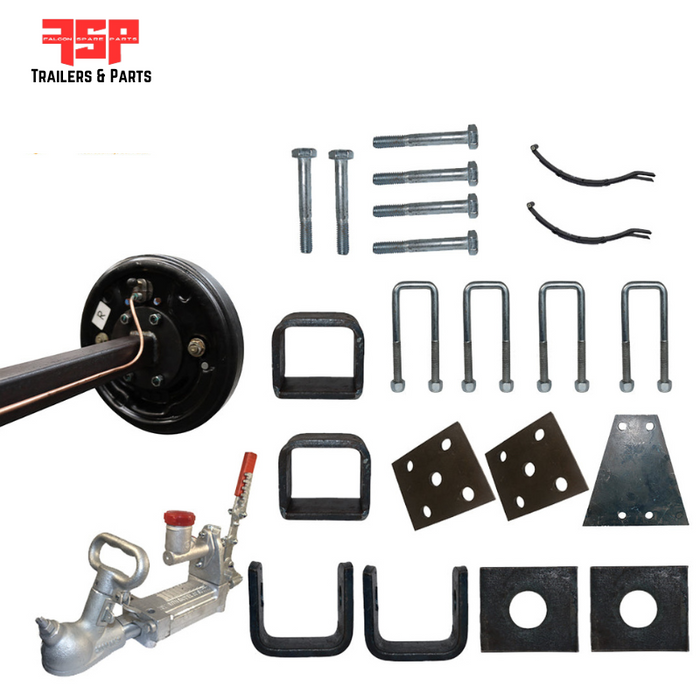 Diy Single Axle trailer kit 1400 Kg rated Solid beam axles (Hydraulic Drum Brakes) - FSP Trailers and Parts