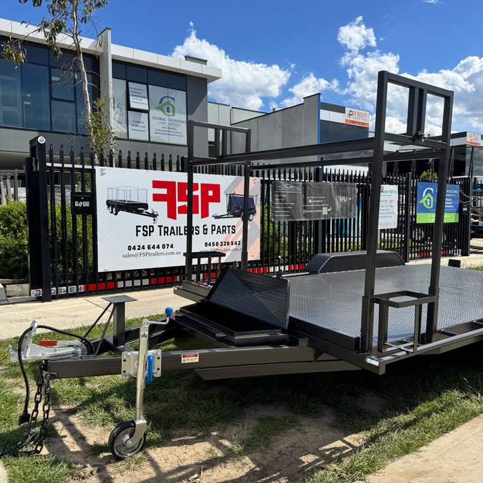 16'x6'6" Car Trailer Tandem Beaver Tail with Tyre Rack