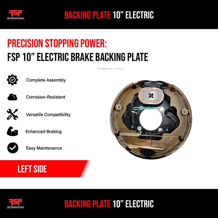 Backing Plate 10" Electric (Left side) - FSP Trailers and Parts