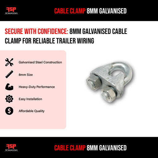 Cable Clamp 8mm Galvanised