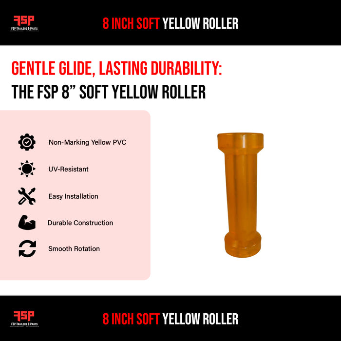 8 Inch Soft Yellow Roller - FSP Trailers and Parts