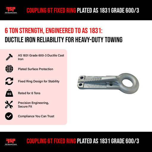 Coupling 6T Fixed Ring Plated AS 1831 Grade 600/3