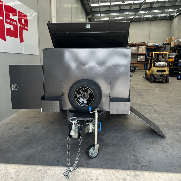 8x5 Tandem Box Trailer with Tool Box, Front & Rear Racks