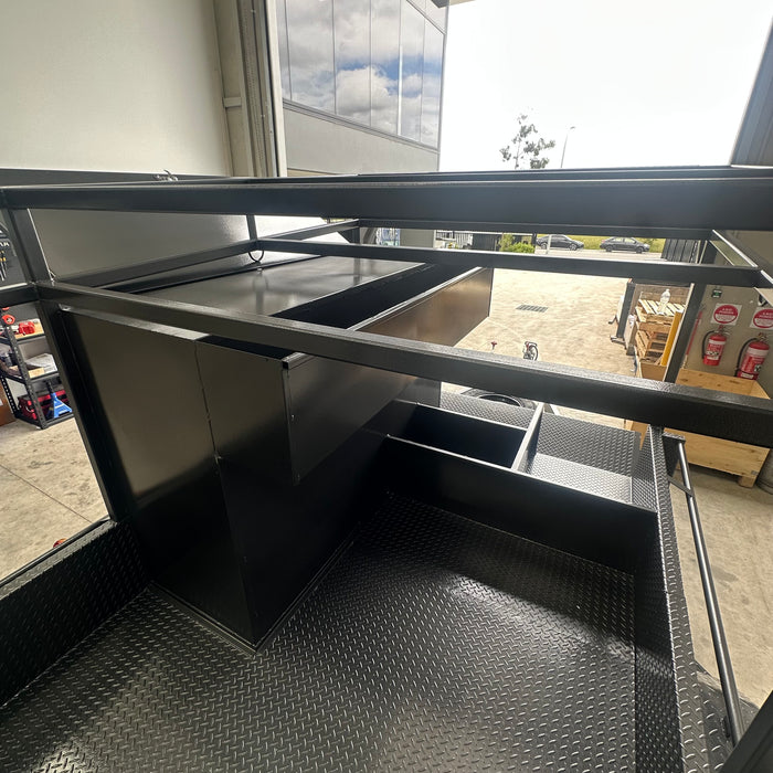 12x6 Concrete Trailer With Tool Box, Double Roof Rack, Peg Compartments