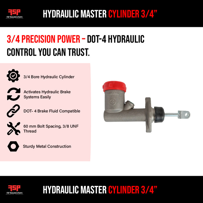 Hydraulic Master cylinder 3/4" - FSP Trailers and Parts