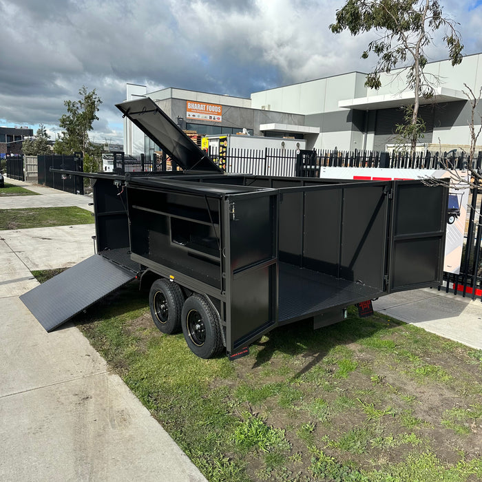 8x5 Lawn Mowing Tipper Tandem Trailer With 1600mm Wide Mower Box