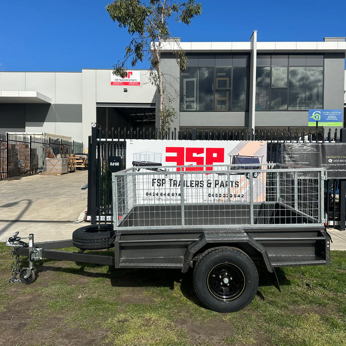 7x5 Box Trailer with 2ft High Cage