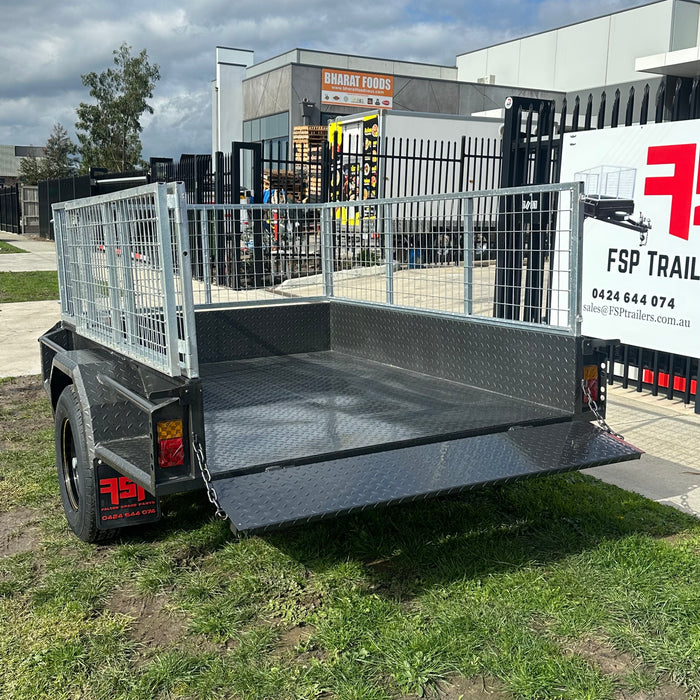 7x5 Box Trailer with 2ft High Cage