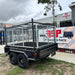 8x5 Box Trailer Tandem Axle with Rack & 900mm cage
