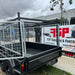 8x5 Box Trailer Tandem Axle with Rack & 900mm cage