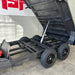 10x5 Tipper Trailer with Slide in ramps and 900mm Cage