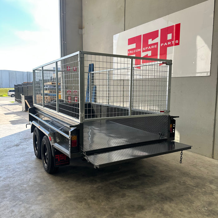 10x5 Tipper Trailer with Slide in ramps and 900mm Cage