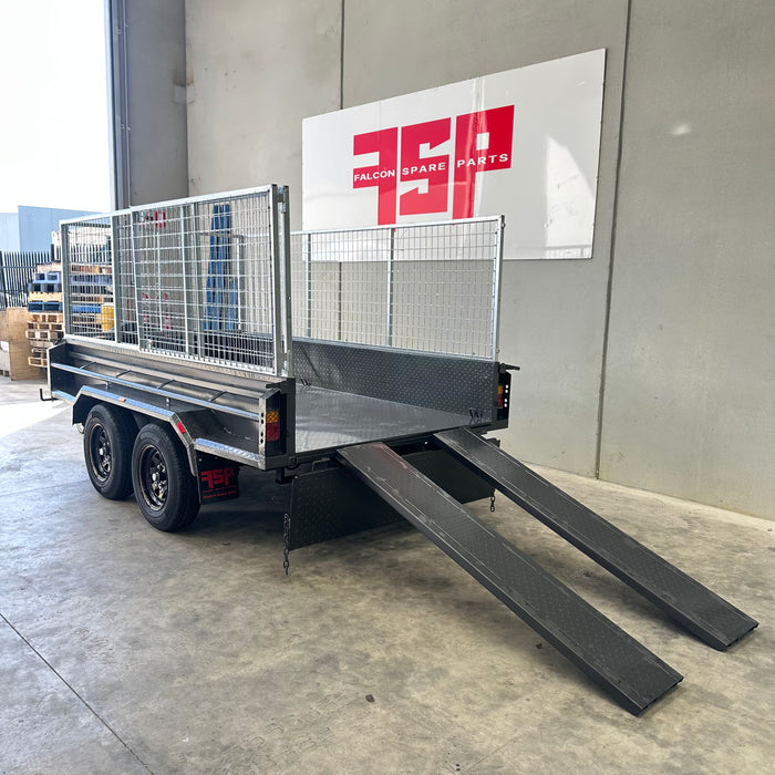 10x5 Tipper Trailer with Slide in ramps and 900mm Cage