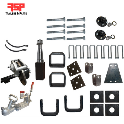 Diy Tandem Axle trailer Kit 2000 Kg rated Solid beam axles (Mechanical Drum Brakes) - FSP Trailers and Parts