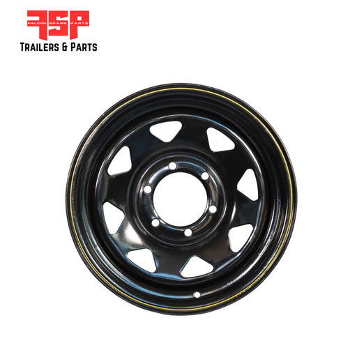 15x6" Landcruiser Black Sunraysia Rim - FSP Trailers and Parts