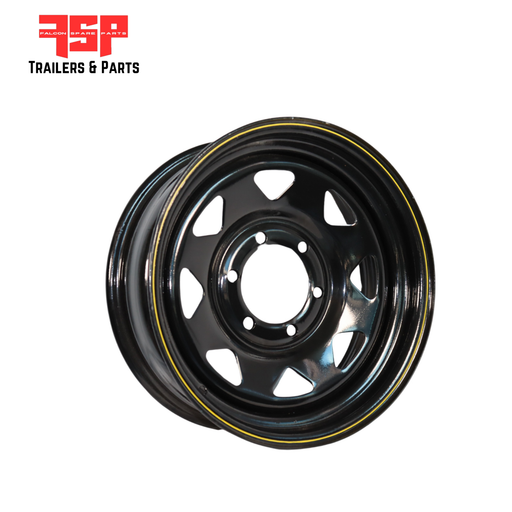 14x6" Landcruiser Black Sunraysia Rim - FSP Trailers and Parts