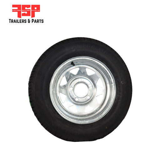 14x6" HT White Sunraysia Rim with Tyre 185R14LT (CTA-060408) - FSP Trailers and Parts