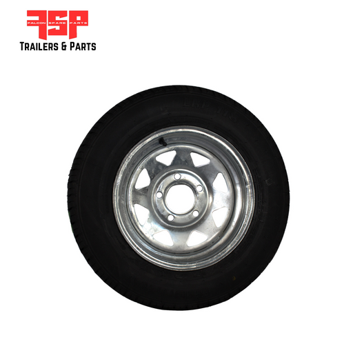15x6" LC  Black Sunraysia Rim with Tyre 195R15LT (CTA-060408) - FSP Trailers and Parts