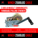 Winch 2500LBS Cable - FSP Trailers and Parts